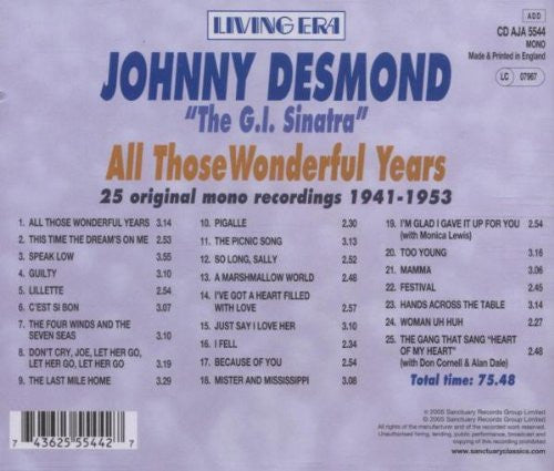 Johnny Desmond - All Those Wonderful Years-CDs-Palm Beach Bookery