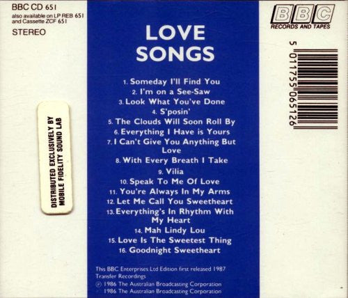 Various Artists - The Classic Years in Digital Stereo, LOVE SONGS 1929 TO 1935-CDs-Palm Beach Bookery