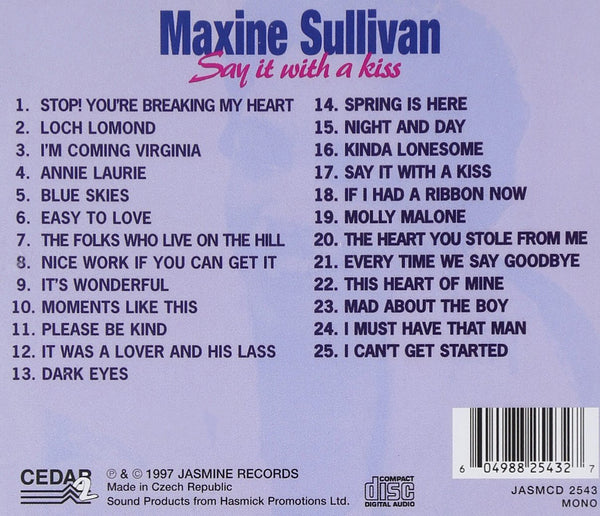 Maxine Sullivan - Say It With a Kiss-CDs-Palm Beach Bookery