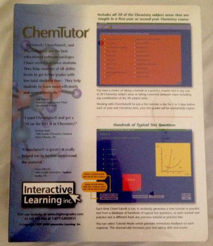 ChemTutor Interactive Educational Software-DVD-Palm Beach Bookery