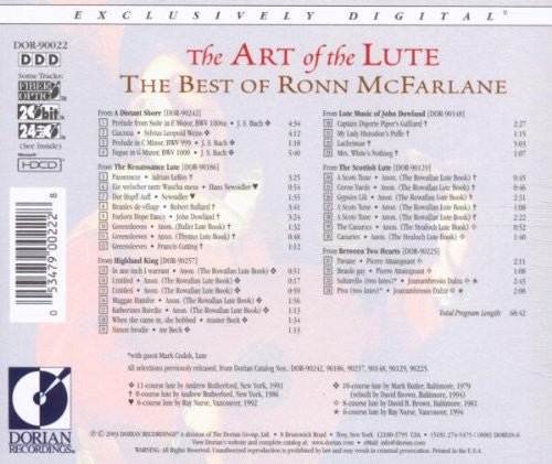 Ronn McFarlane - The Art of the Lute: The Best of Ronn McFarlane-CDs-Palm Beach Bookery