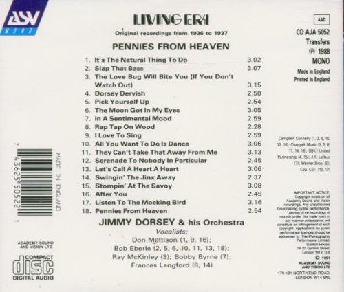Jimmy Dorsey - Pennies from Heaven-CDs-Palm Beach Bookery