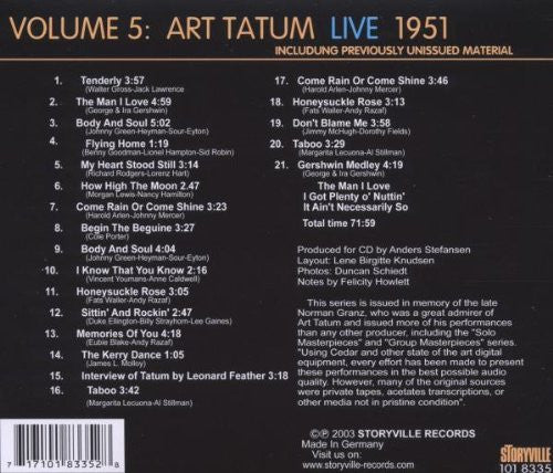 Art Tatum - Live 1951 5-CDs-Palm Beach Bookery