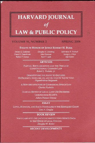 Harvard Journal of Law & Public Policy (Spring 2008; Vol. 31, No. 2)-Book-Palm Beach Bookery