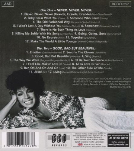 Shirley Bassey - Never Never Never / Good, Bad But Beautiful-CDs-Palm Beach Bookery