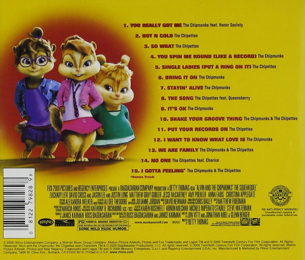 Alvin And The Chipmunks: The Squeakquel - Movie Soundtrack-CDs-Palm Beach Bookery