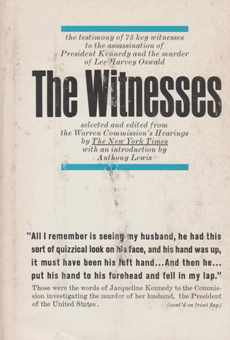 The Witnesses - Selected and Edited From The Warren Commission Bt: The New York Times-Book-Palm Beach Bookery