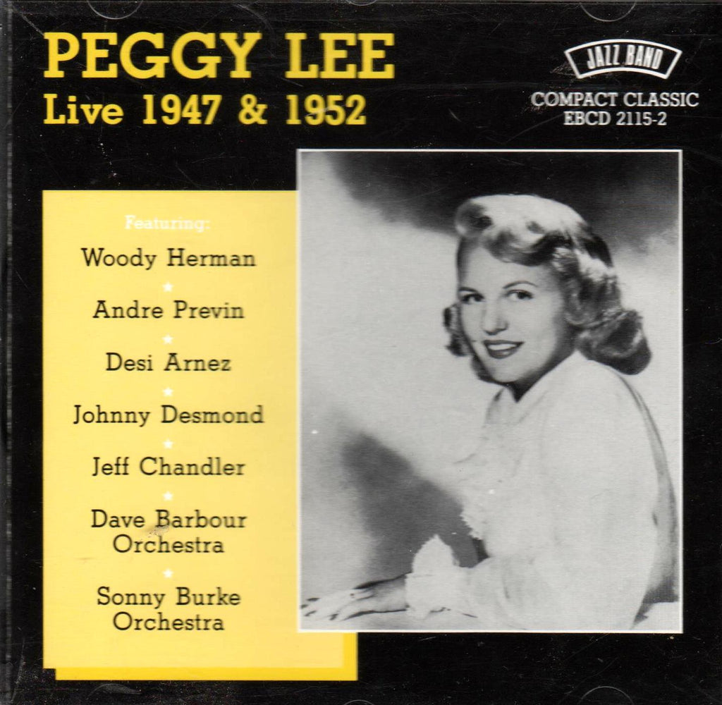 Peggy Lee - Live 1947-& 1952-CDs-Palm Beach Bookery